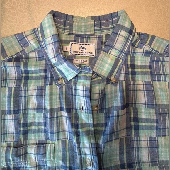 SOUTHERN TIDE | mens Maho Bay Plaid Shirt Size: L - Picture 7 of 15